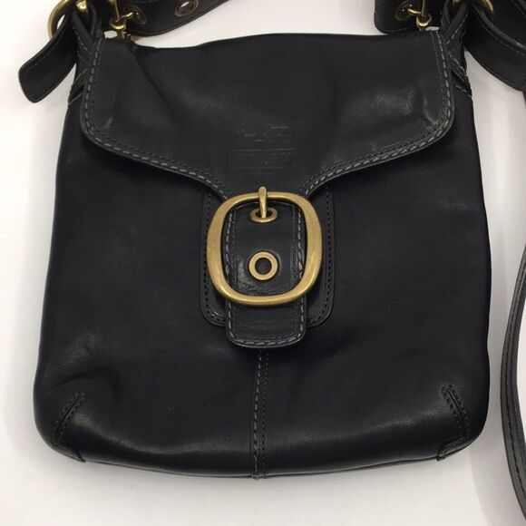 Coach Bleecker Black burnished leather Shoulder Handbag Style 11428 - Picture 3 of 16